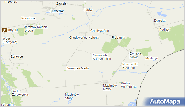 mapa Nowosiółki Kardynalskie, Nowosiółki Kardynalskie na mapie Targeo