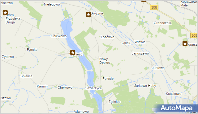 mapa Nowy Dębiec, Nowy Dębiec na mapie Targeo