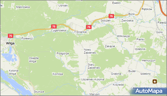 mapa Nowy Żabieniec, Nowy Żabieniec na mapie Targeo