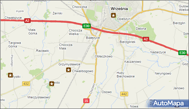 mapa Obłaczkowo, Obłaczkowo na mapie Targeo