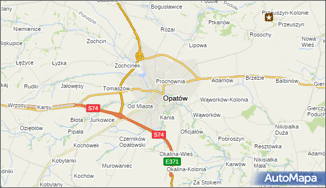 mapa Opatów, Opatów na mapie Targeo