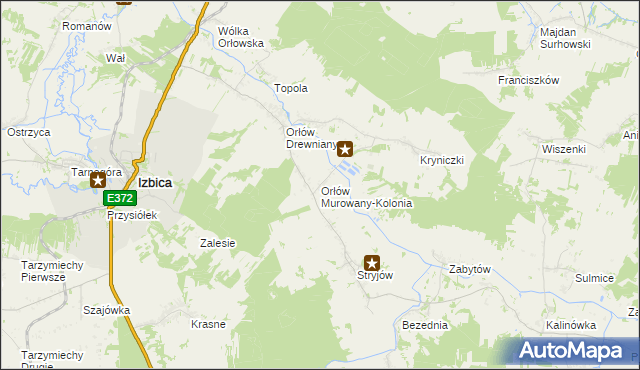 mapa Orłów Murowany-Kolonia, Orłów Murowany-Kolonia na mapie Targeo