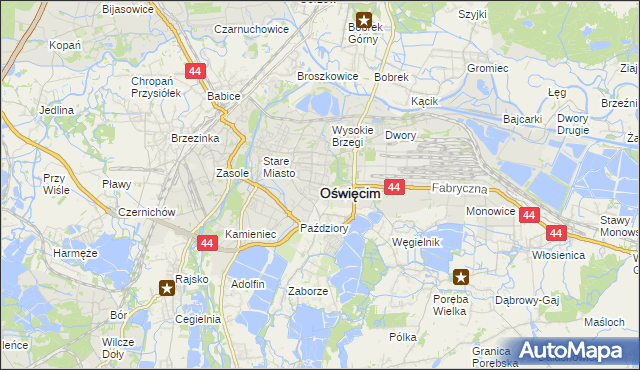mapa Oświęcimia, Oświęcim na mapie Targeo