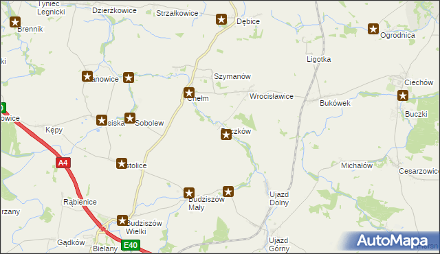 mapa Pęczków, Pęczków na mapie Targeo