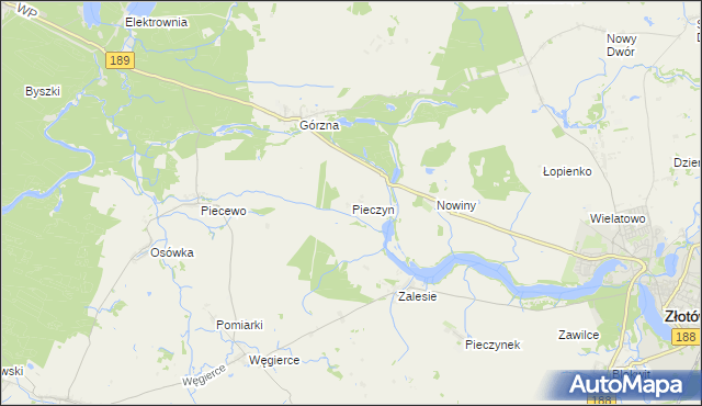 mapa Pieczyn, Pieczyn na mapie Targeo