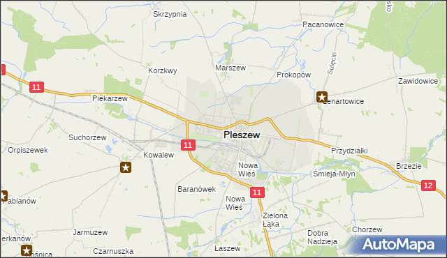 mapa Pleszew, Pleszew na mapie Targeo