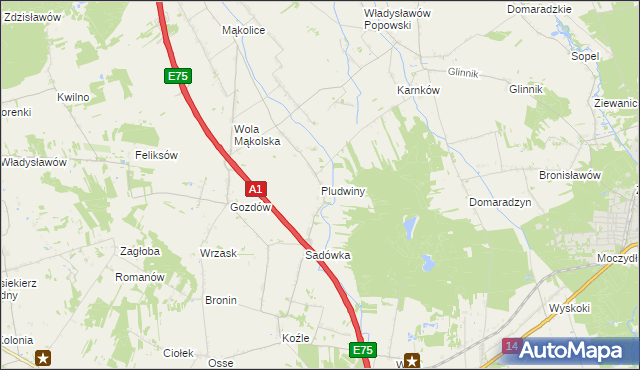 mapa Pludwiny, Pludwiny na mapie Targeo