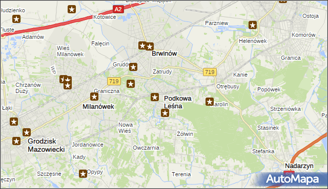 mapa Podkowa Leśna, Podkowa Leśna na mapie Targeo