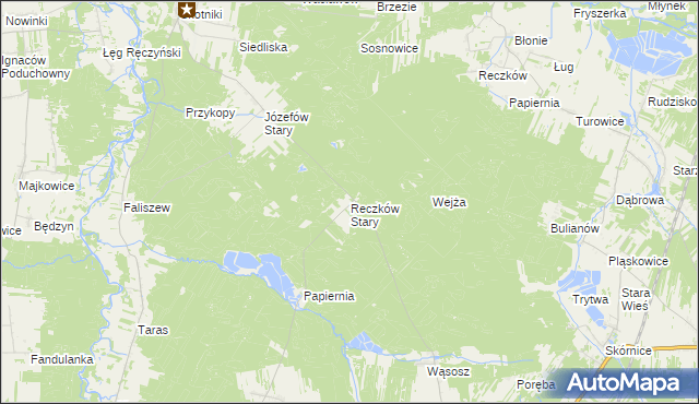 mapa Reczków Stary, Reczków Stary na mapie Targeo