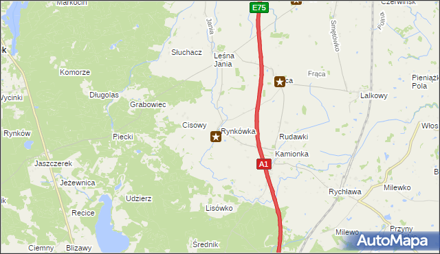 mapa Rynkówka, Rynkówka na mapie Targeo