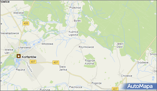 mapa Rzymkowice, Rzymkowice na mapie Targeo