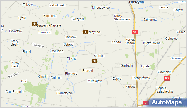 mapa Siedlec gmina Łęczyca, Siedlec gmina Łęczyca na mapie Targeo