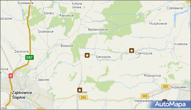 mapa Sieroszów, Sieroszów na mapie Targeo