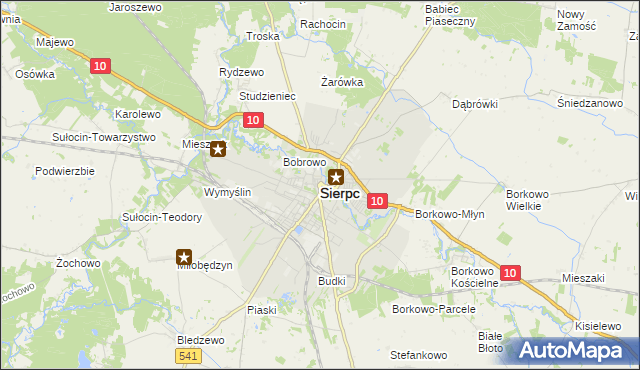 mapa Sierpc, Sierpc na mapie Targeo
