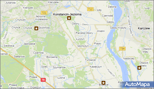 mapa Słomczyn gmina Konstancin-Jeziorna, Słomczyn gmina Konstancin-Jeziorna na mapie Targeo