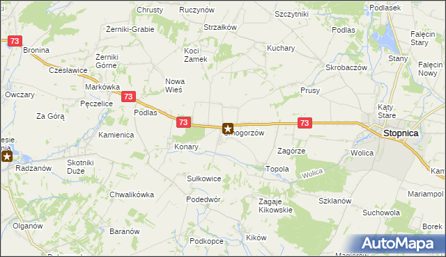 mapa Smogorzów gmina Stopnica, Smogorzów gmina Stopnica na mapie Targeo