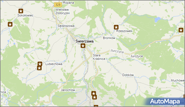 mapa Stara Kraśnica, Stara Kraśnica na mapie Targeo