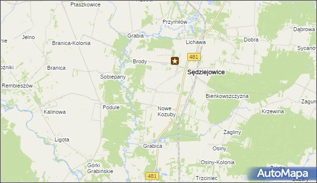 mapa Stare Kozuby, Stare Kozuby na mapie Targeo