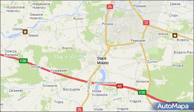 mapa Stare Miasto powiat koniński, Stare Miasto powiat koniński na mapie Targeo