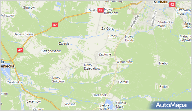 mapa Stary Dziebałtów, Stary Dziebałtów na mapie Targeo