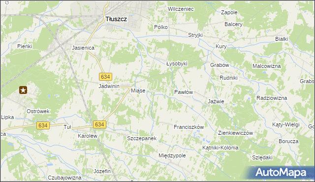 mapa Stasinów gmina Tłuszcz, Stasinów gmina Tłuszcz na mapie Targeo