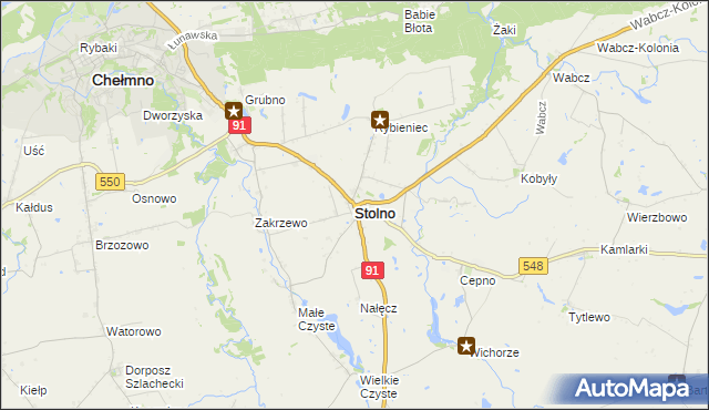 mapa Stolno powiat chełmiński, Stolno powiat chełmiński na mapie Targeo