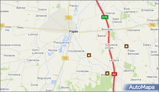 mapa Sułkowice Pierwsze, Sułkowice Pierwsze na mapie Targeo