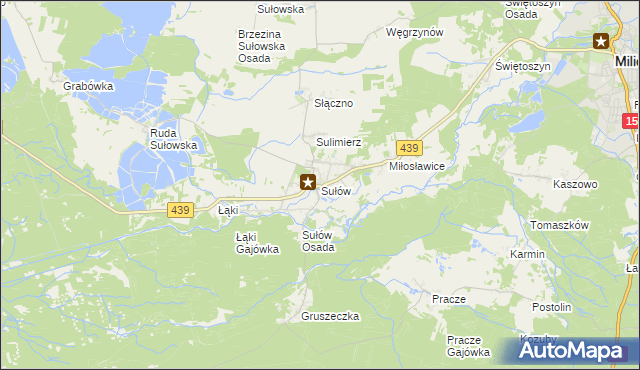 mapa Sułów gmina Milicz, Sułów gmina Milicz na mapie Targeo