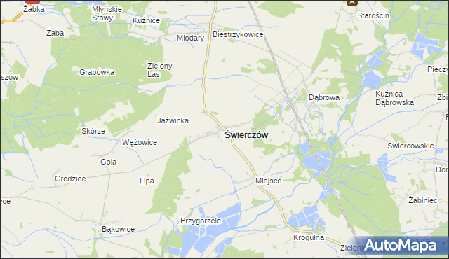 mapa Świerczów powiat namysłowski, Świerczów powiat namysłowski na mapie Targeo