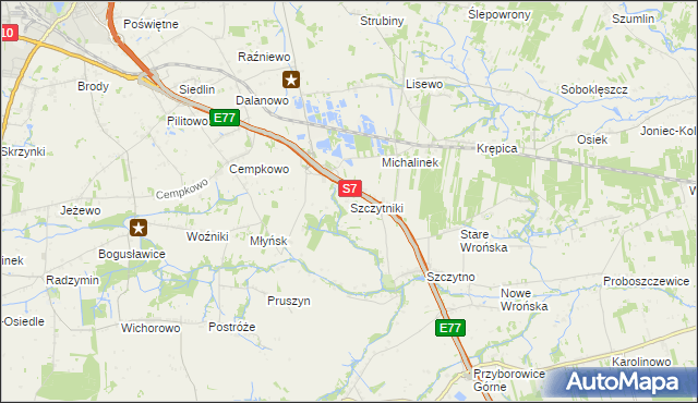 mapa Szczytniki gmina Załuski, Szczytniki gmina Załuski na mapie Targeo
