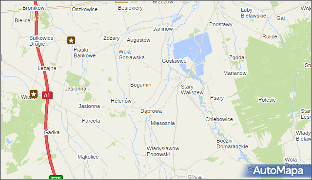 mapa Waliszew Dworski, Waliszew Dworski na mapie Targeo