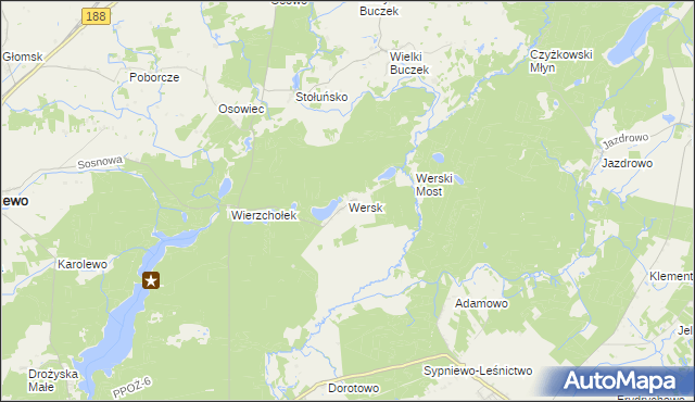 mapa Wersk, Wersk na mapie Targeo