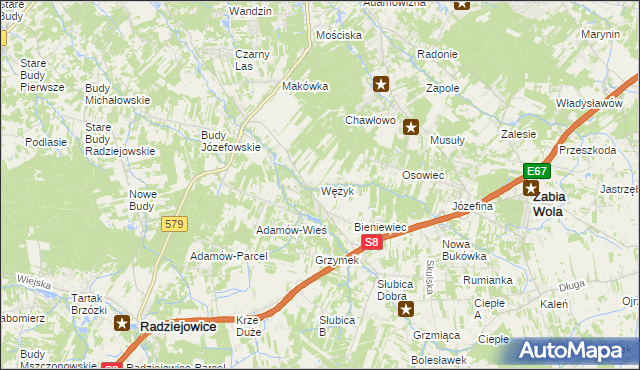 mapa Wężyk, Wężyk na mapie Targeo
