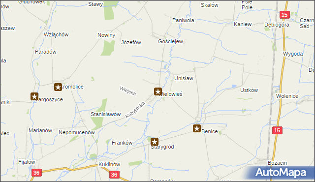mapa Wielowieś gmina Krotoszyn, Wielowieś gmina Krotoszyn na mapie Targeo