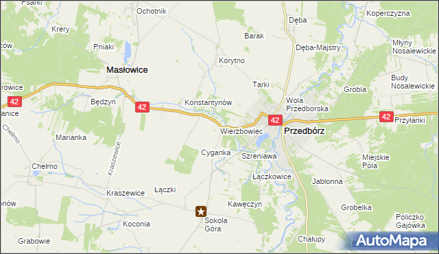 mapa Wierzbowiec, Wierzbowiec na mapie Targeo