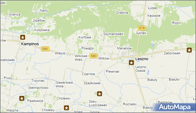 mapa Wilków gmina Leszno, Wilków gmina Leszno na mapie Targeo
