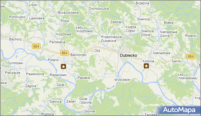 mapa Winne-Podbukowina, Winne-Podbukowina na mapie Targeo