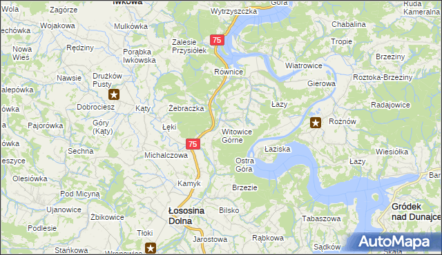 mapa Witowice Górne, Witowice Górne na mapie Targeo