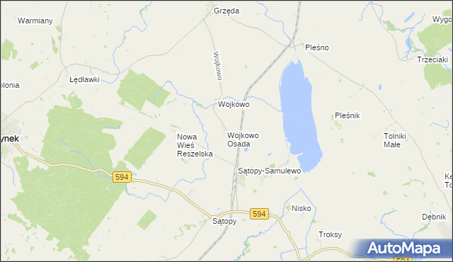 mapa Wojkowo Osada, Wojkowo Osada na mapie Targeo