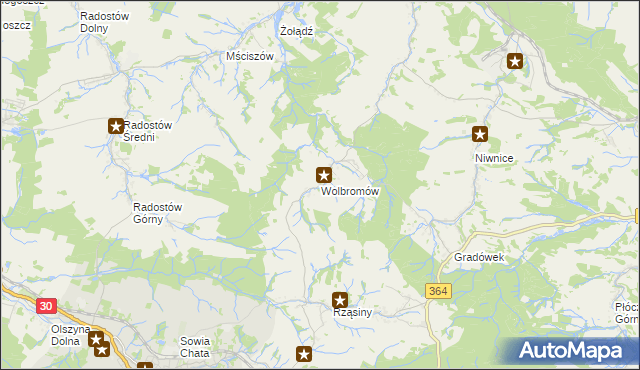 mapa Wolbromów, Wolbromów na mapie Targeo