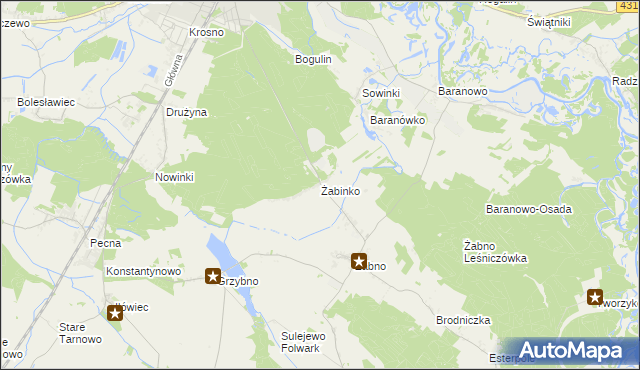 mapa Żabinko, Żabinko na mapie Targeo