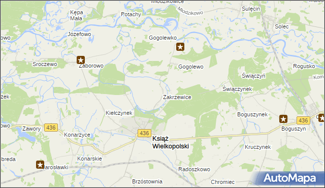 mapa Zakrzewice, Zakrzewice na mapie Targeo