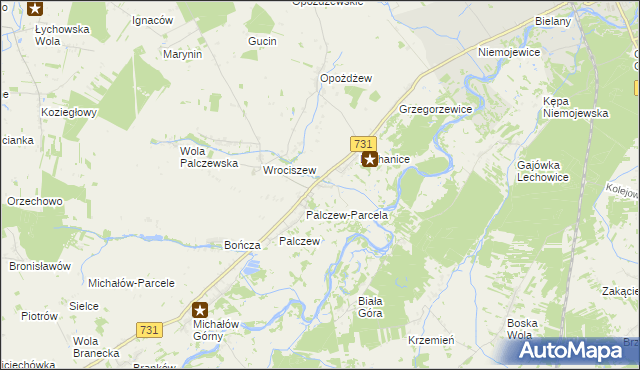 mapa Zastruże gmina Warka, Zastruże gmina Warka na mapie Targeo