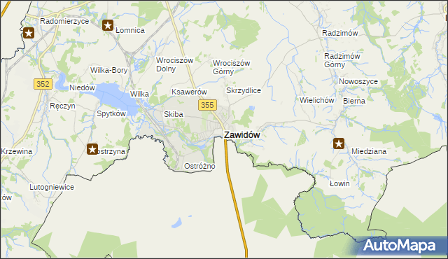 mapa Zawidów, Zawidów na mapie Targeo