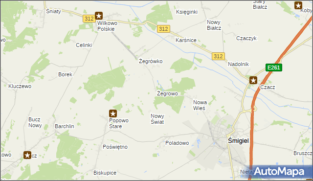 mapa Żegrowo, Żegrowo na mapie Targeo