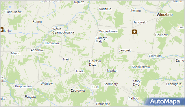 mapa Zimnowoda gmina Kałuszyn, Zimnowoda gmina Kałuszyn na mapie Targeo