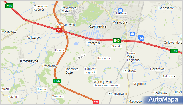mapa Babin gmina Krotoszyce, Babin gmina Krotoszyce na mapie Targeo