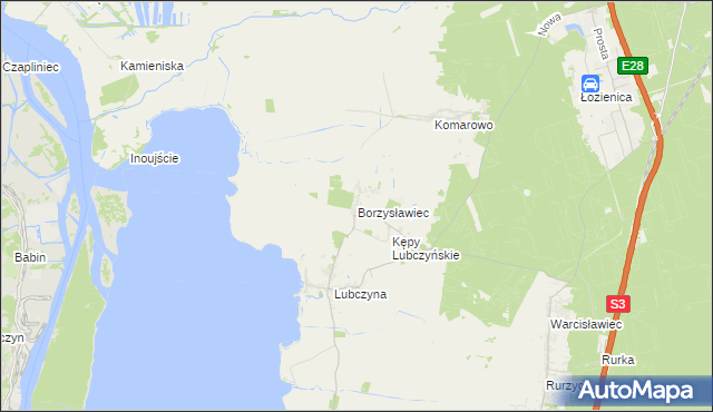 mapa Borzysławiec, Borzysławiec na mapie Targeo