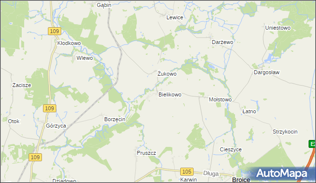 mapa Bielikowo, Bielikowo na mapie Targeo