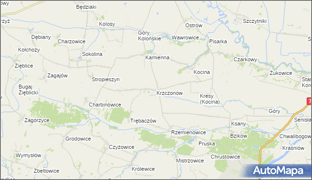 mapa Krzczonów gmina Opatowiec, Krzczonów gmina Opatowiec na mapie Targeo
